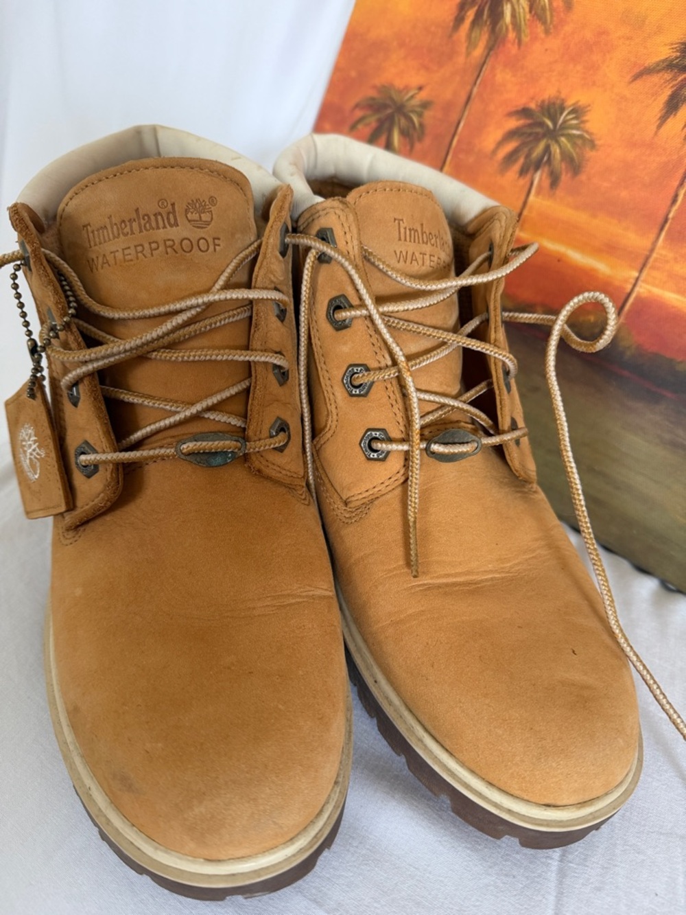 Timberland Wheat Tan Lace-Up Waterproof Work Boots